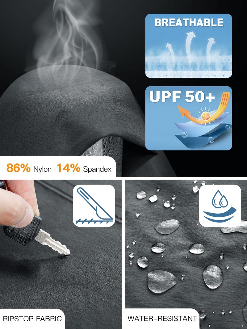 FREE SOLDIER Men's Outdoor Cargo Hiking Pants with Belt Lightweight Waterproof Quick Dry Tactical Pants Nylon Spandex (Dark Gray 36W/32L) - Image 2